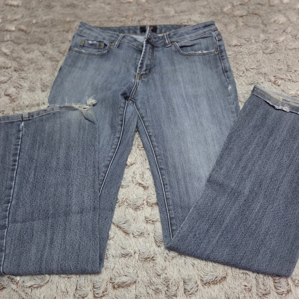 Express Denim Blue Straight Leg Women's Jeans